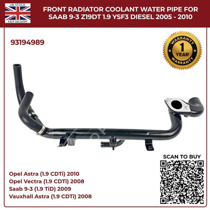 Radiator Coolant Water Pipe – Vauxhall/Opel Vectra & Signum Diesel 1.9 CDTI (2004–2008) | OEM Replacement 93194989