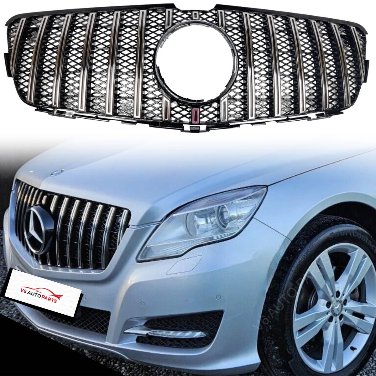 Frontstoßstangengrill für Mercedes Benz W251 R-Klasse R300 500 Panamericana von 2011 bis 2017 