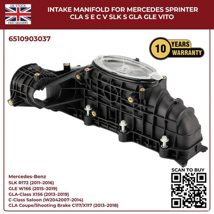 Intake Manifold OEM 6510903037 – Mercedes Sprinter, CLA, S-Class, E-Class, C-Class, Vito, SL, GLA, GLE