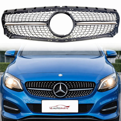 For Mercedes‑Benz B‑Class W246 B250 Front Radiator Diamond AMG‑Style Black Grille (2011–2014)