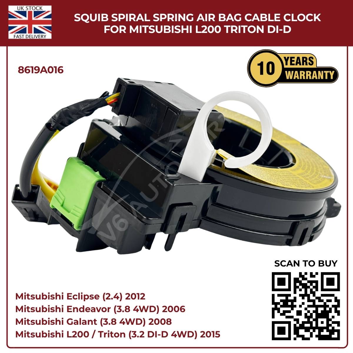 Squib Spiral Spring Airbag Clock Cable for Mitsubishi L200 Triton DI-D