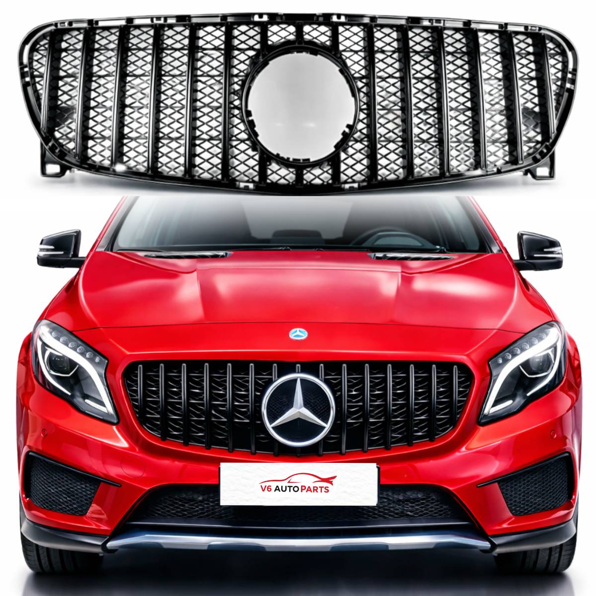 For Mercedes‑Benz GLA‑Class W156 (2013–2016) GT Panamericana Front Radiator Grille – Fits GLA45 AMG