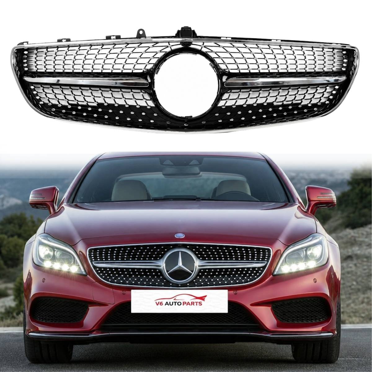 For Mercedes CLS C218 Coupe Facelift Front Bumper Honeycomb Grille – Fits CLS53 & CLS400 (2014–2018)