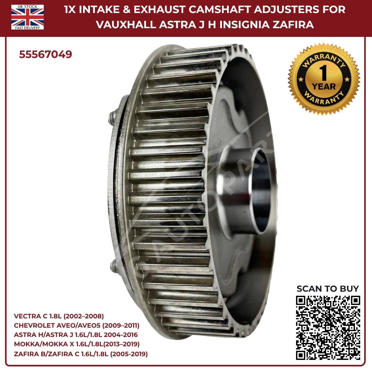 Camshaft Gear & Timing Adjuster 55567049 for Vauxhall Vectra C 1.8 (2002–2008)