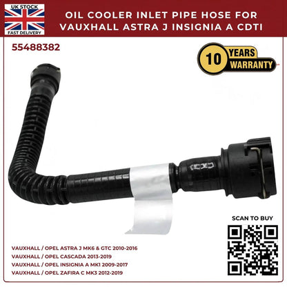Vauxhall Opel Saab Chevrolet Black Left Oil Cooler Inlet Hose Pipe 55488382