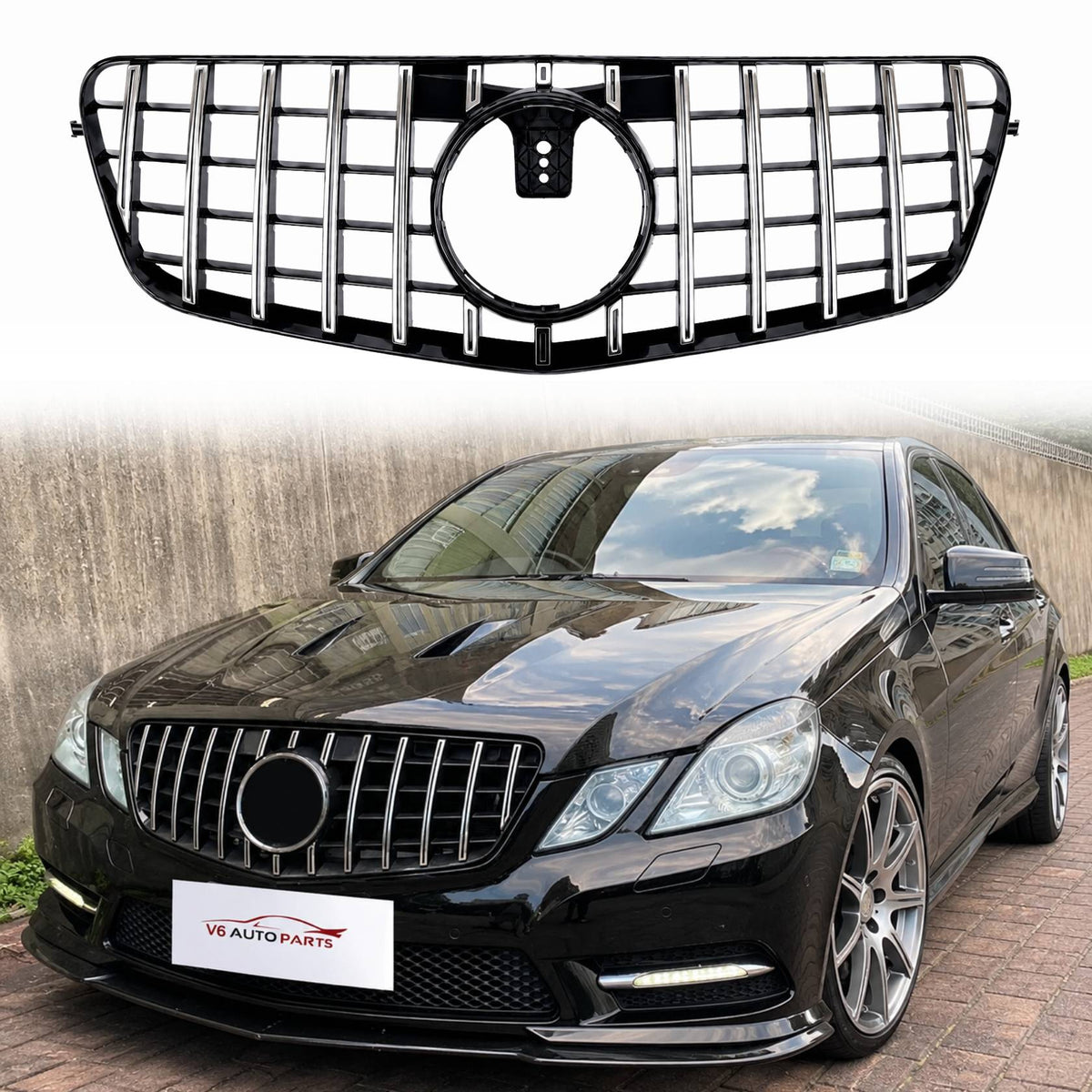 Mercedes E‑Class W212 Saloon Front Bumper Grille Chrome Slats (E200 E220 E250) 2009‑2013
