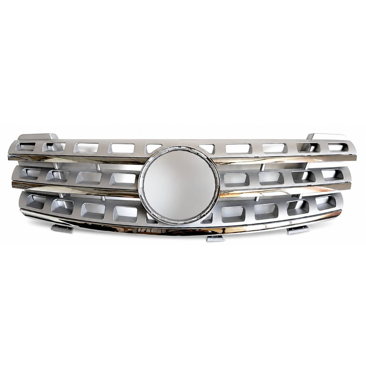 For Mercedes W164 M‑Class Chrome Front Bumper Grille 5‑Hole ML320 ML350 ML500 2005‑2008