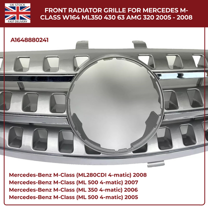 Front Radiator 7-Hole Chrome Grille – Mercedes-Benz M-Class W164 (2005–2008)