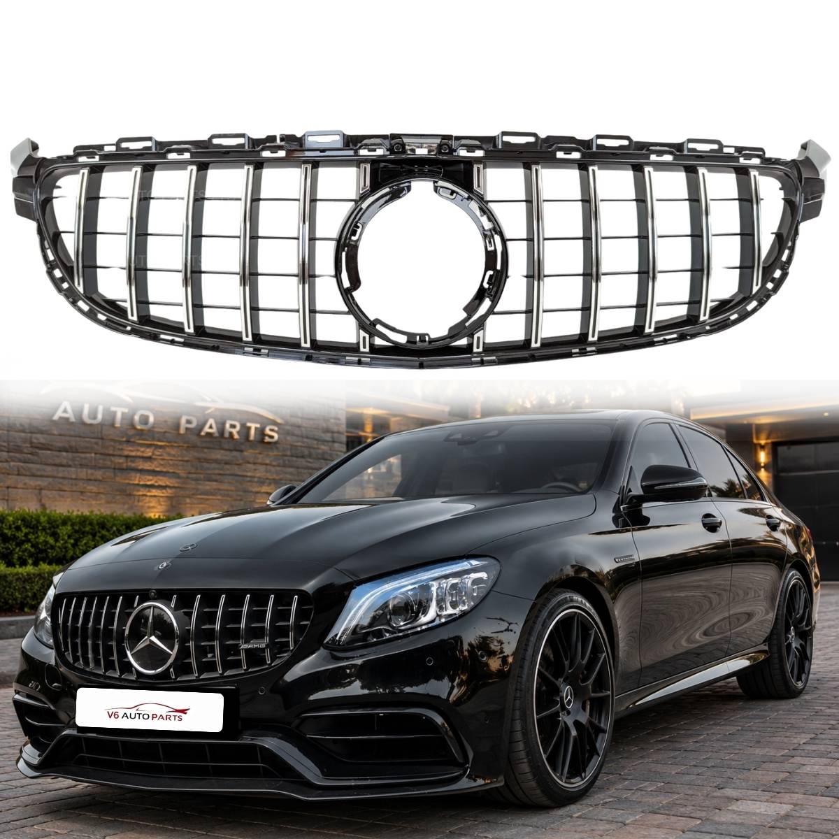 Frontstoßstangengrill für Mercedes C-Klasse C205 200 C63 300 AMG GT 2018 bis 2020 