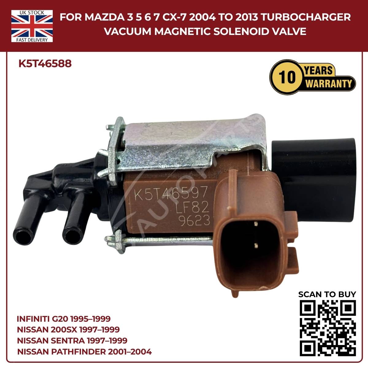 Mazda 3 5 6 7 CX-7 (2004–2013) Intake Turbocharger Vacuum Solenoid Valve – OEM Replacement