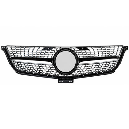 For Mercedes M‑Class X166 ML63 AMG Front Radiator Diamond Grille Black Chrome (2011–2016)