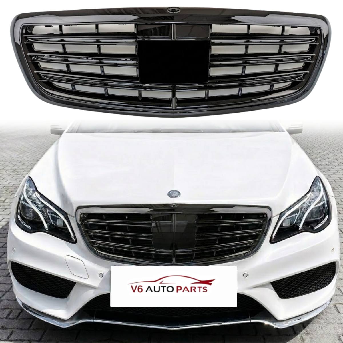 119B Frontstoßstange, glänzend schwarzer Kühlergrill für 2014 bis 2018 W222 S-Klasse S350 S65L S560 AMG Night View