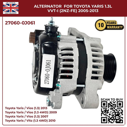 Alternator 27060-0J061 – Toyota Yaris/Vitz 1.3L VVT-i (2005–2014)