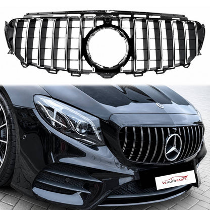 For  Mercedes-Benz E-Class A238 Front Bumper GT Panamericana Chrome Grille (2016–2021 | E250, E300, E400 | Avantgarde, Sport, AMG-Line)