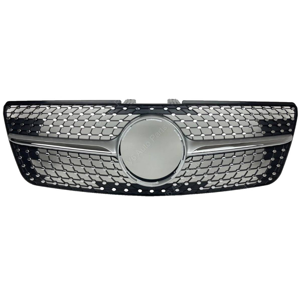 For Mercedes M-Class W164 Front Radiator Diamond Chrome Grille (2009–2012 ML320)