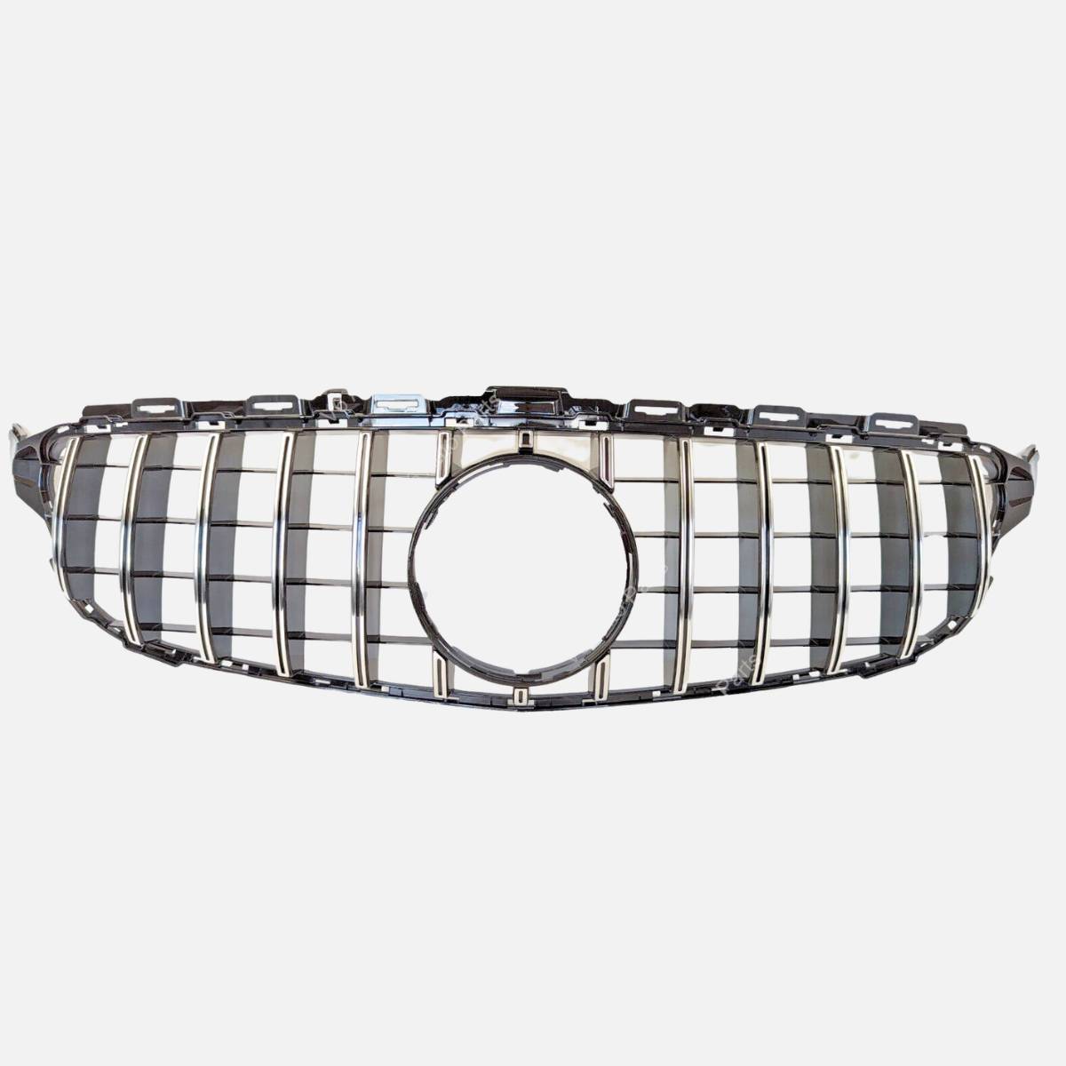 Mercedes-Benz C-Class C205 GT Panamericana Front Radiator Grille (2015–2018, Chrome, No Camera Hole)