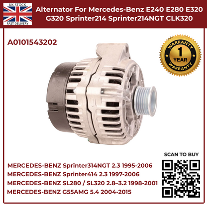 image of Mercedes-Benz E320 3.2L Petrol Alternator Replacement A0101543202