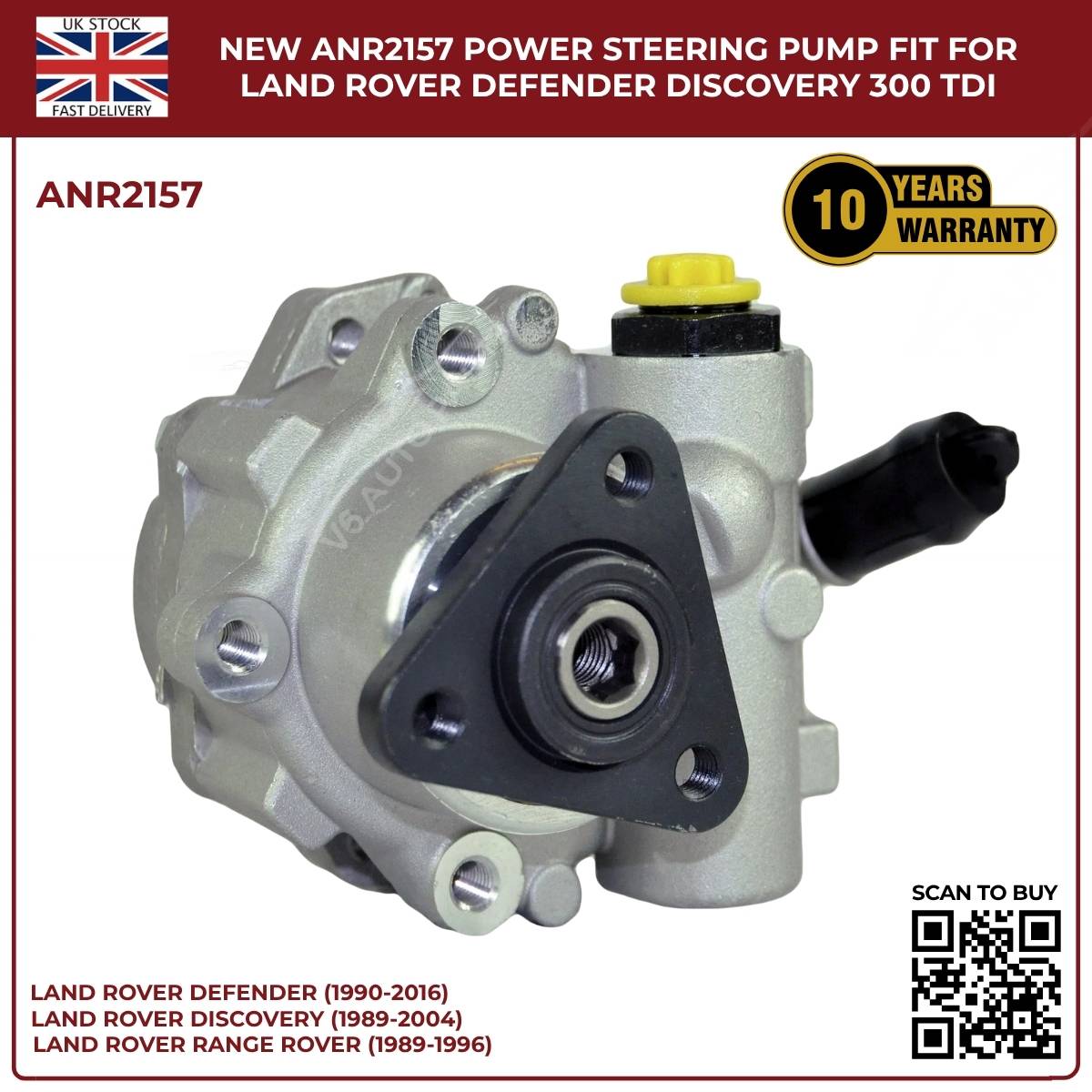 Image of replacement power steering pump OEM ANR2157 for Land Rover 300Tdi engines