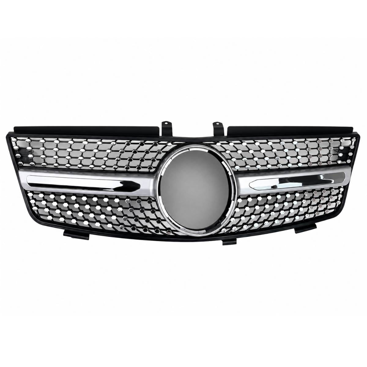For Mercedes M‑Class W164 Front Radiator Diamond Chrome Grille 2005–2008 ML320 ML350 ML500 ML550 ML63 AMG