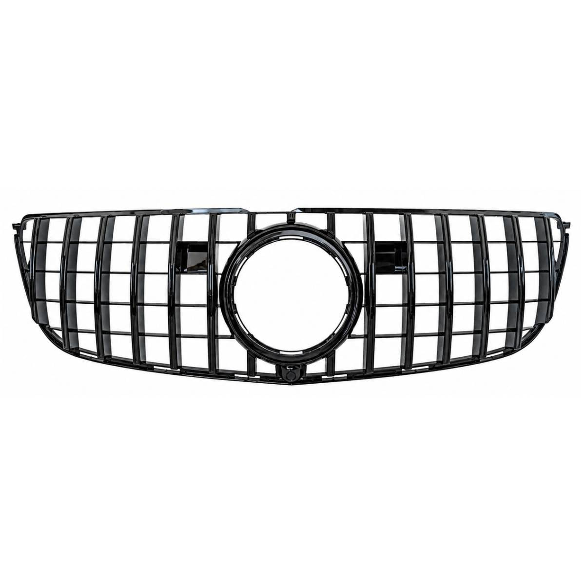 Front Bumper Gloss Black GT Grille – Mercedes GLS-Class X166 (2016–2019 AMG Distronic Style)