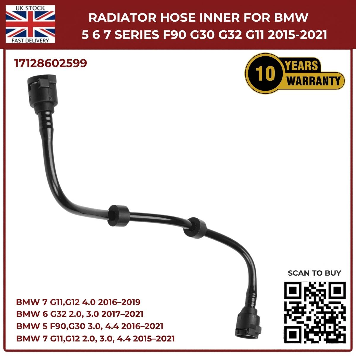 New Inner Radiator Hose for BMW 5 6 7 Series F90 G30 G11 (2015-2021) 17128602599