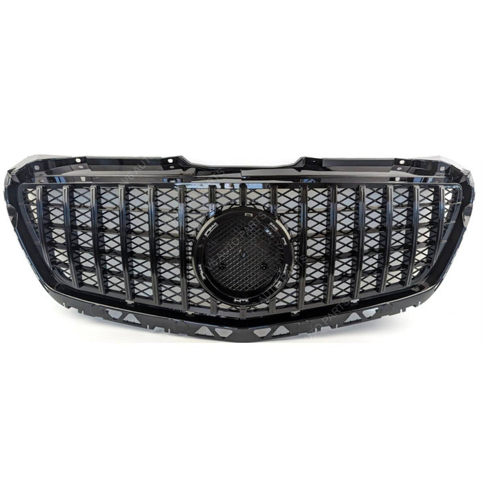 GT Panamericana Style Front Bumper Grille for Mercedes-Benz Sprinter 313 W906 (2013–2018 Facelift) – Gloss Black Radiator Grille Replacement