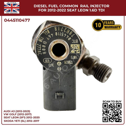 Seat Leon Diesel Injector 0445110477 – 1.6 TDI CR (2012–2022)