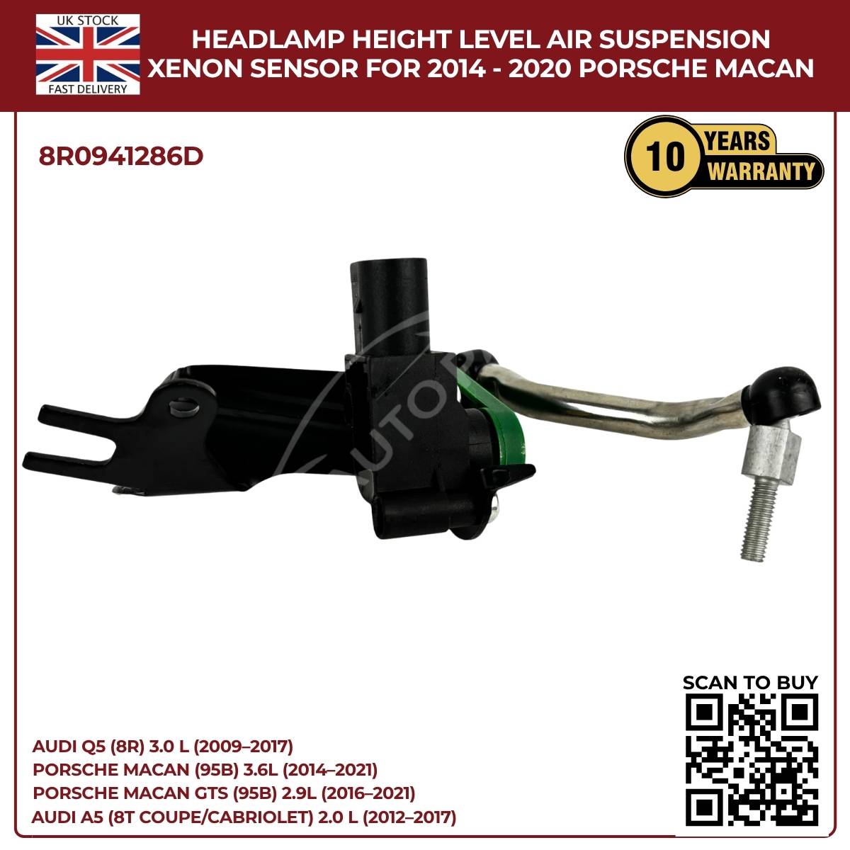 Front Right Suspension Height Level Sensor for Audi Q5 8R 8RB (2008–2017) SUV – OEM Replacement