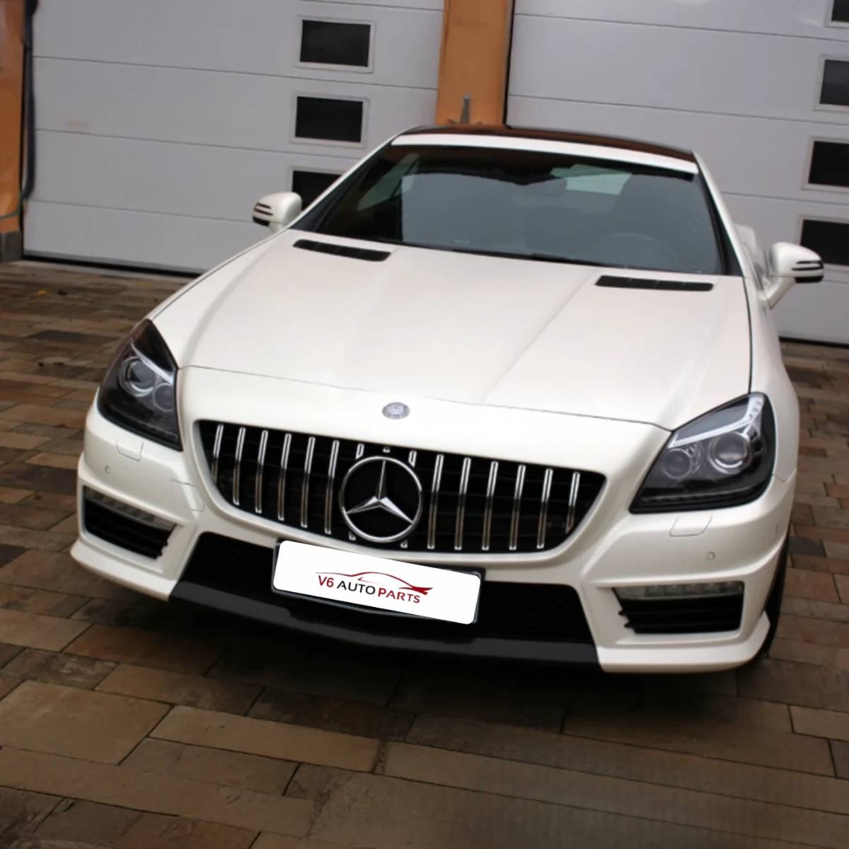 For Mercedes SLK-Class R172 GT-R Chrome Front Radiator Grille (2011–2016 SLK250, SLK55 AMG, SLK300 Pre-Facelift)