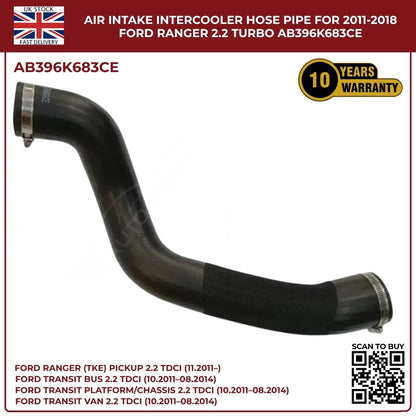 Black Intercooler Turbo Air Intake Hose Pipe – Fits Ford Ranger 2.2 TDCi (2011–2018) AB396K683CE