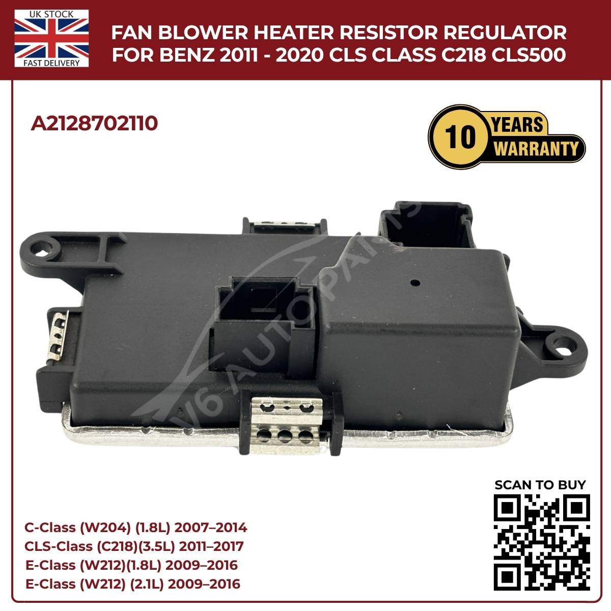 Mercedes-Benz Fan Blower Heater Regulator A2128702110 | Fits CLS-Class C218/W218 (2011–2020)
