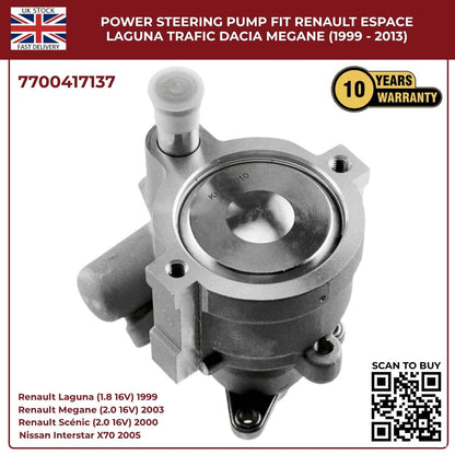 Image of power steering pump 7700417137 for Renault Trafic and Dacia petrol models