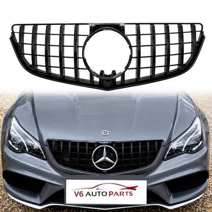 For Mercedes E-Class W207 GT Panamericana Front Bumper Grille – Gloss Black (E220, E300 | 2013–2016 Facelift)