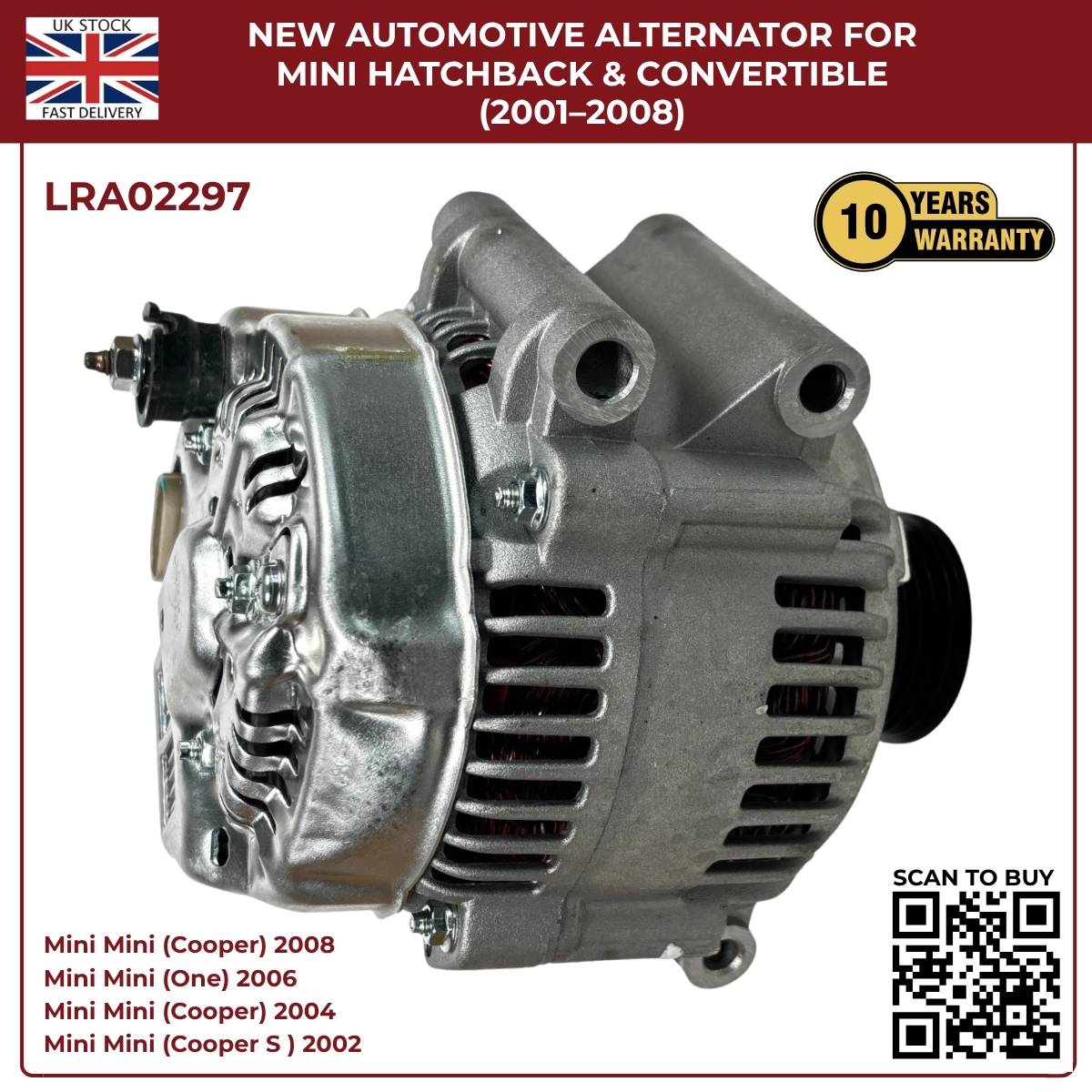 Image of OE Quality MINI Cooper Alternator for R50 R53 Petrol Models LRA02297