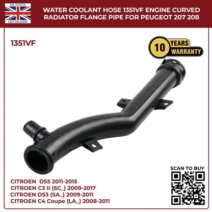 Water Coolant Hose  1351VF – Rear Right Engine Radiator Pipe for Peugeot & Citroën