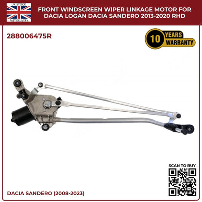 Front Windscreen Wiper Linkage + Motor – Dacia Sandero / Logan (2013–2020) – OE Quality Replacement
