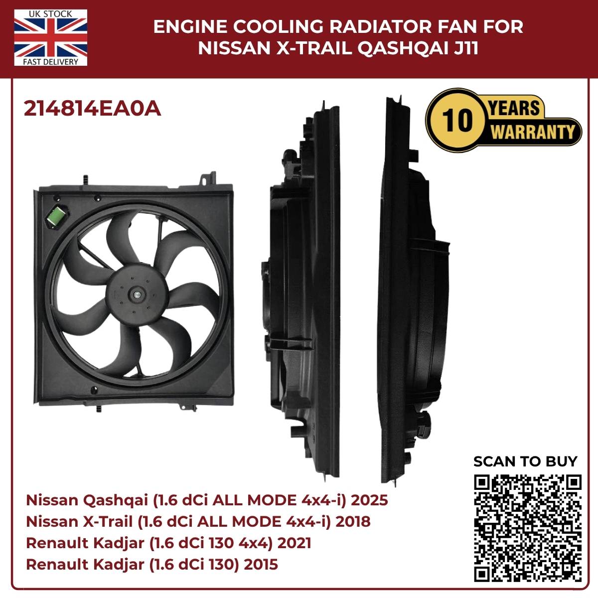 Nissan X-Trail & Qashqai J11 Radiator Cooling Fan – OEM 214814BE0B / 214814EB0A