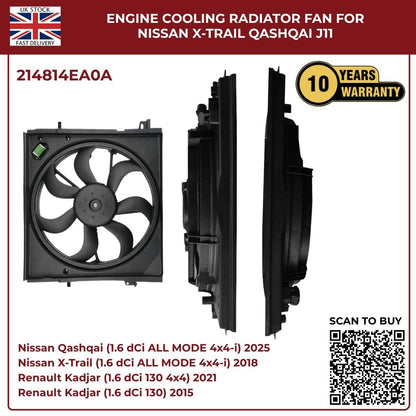 Nissan X-Trail & Qashqai J11 Radiator Cooling Fan – OEM 214814BE0B / 214814EB0A