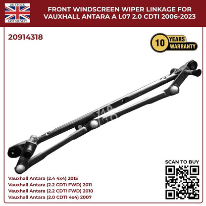 Front Windscreen Wiper Linkage Assembly – Fits Vauxhall Opel Antara 2007‑Onwards (Diesel & Petrol) | OE Ref 20914318
