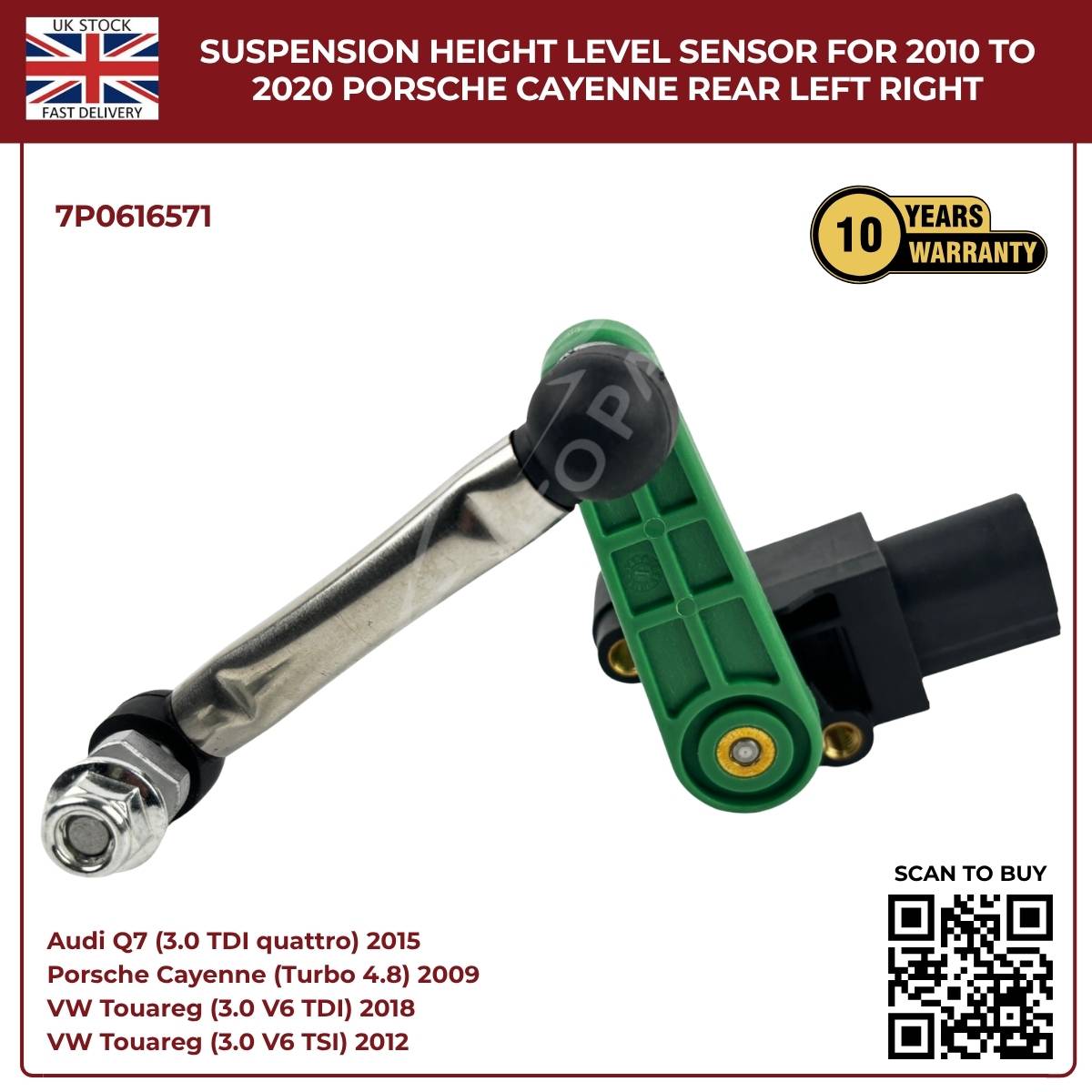Suspension Height Level Sensor – Rear Left/Right | Porsche Cayenne (2010–2020)