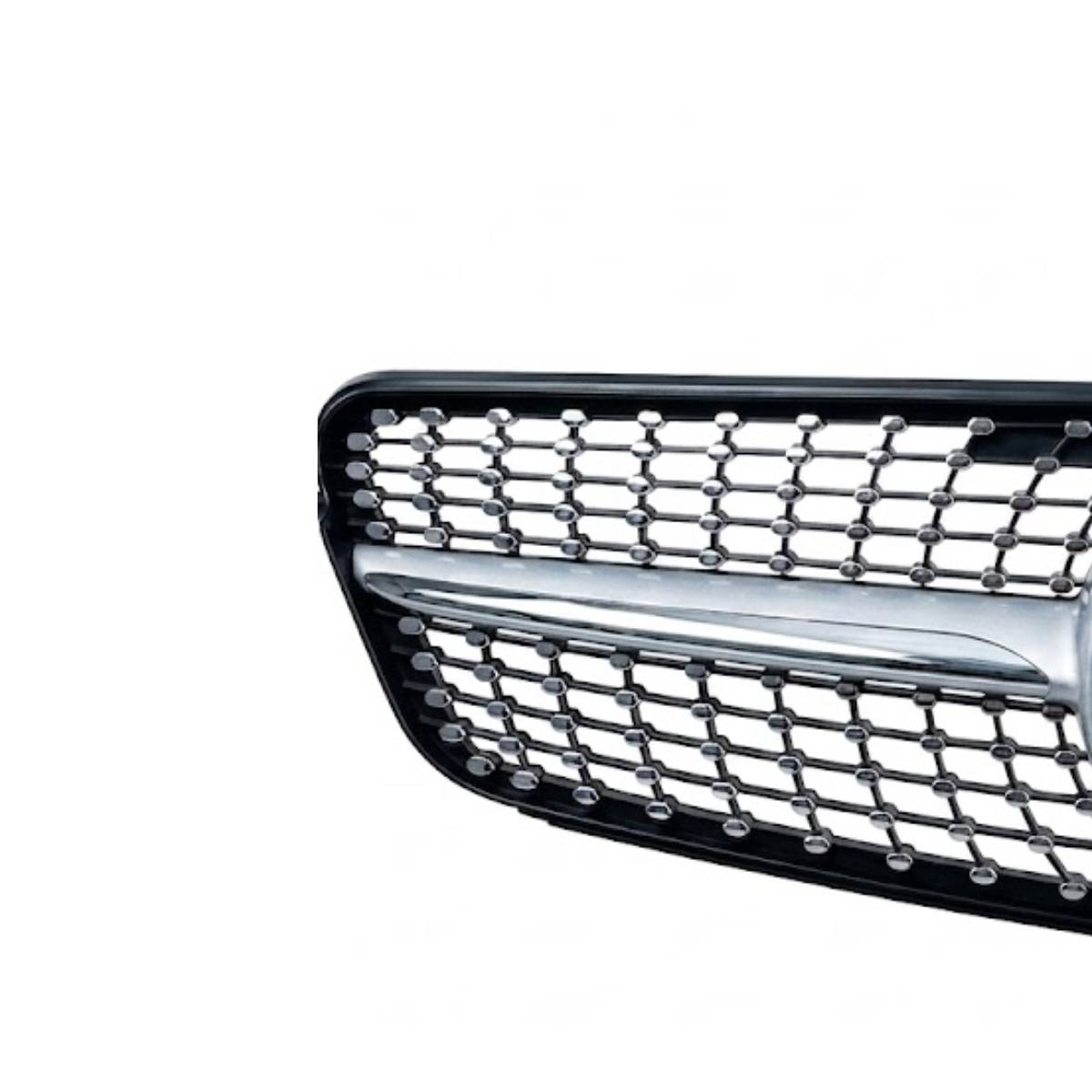 Front Bumper Diamond Chrome Grille for Mercedes‑Benz C‑Class W204 Saloon (2007–2014) | Fits C180, C220