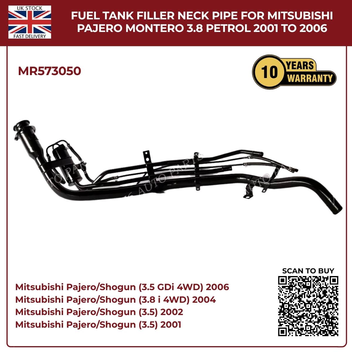 Fuel Tank Filler Neck Pipe for Mitsubishi Pajero/Montero 3.8L Petrol (2001–2006) – Direct Fit Replacement