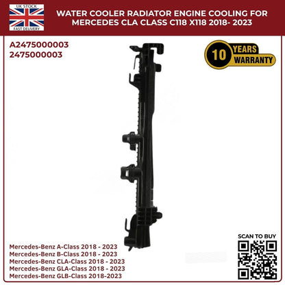Mercedes CLA-Class Radiator (C118/X118) 2018–2023 | Engine Cooling Water Cooler 22mm