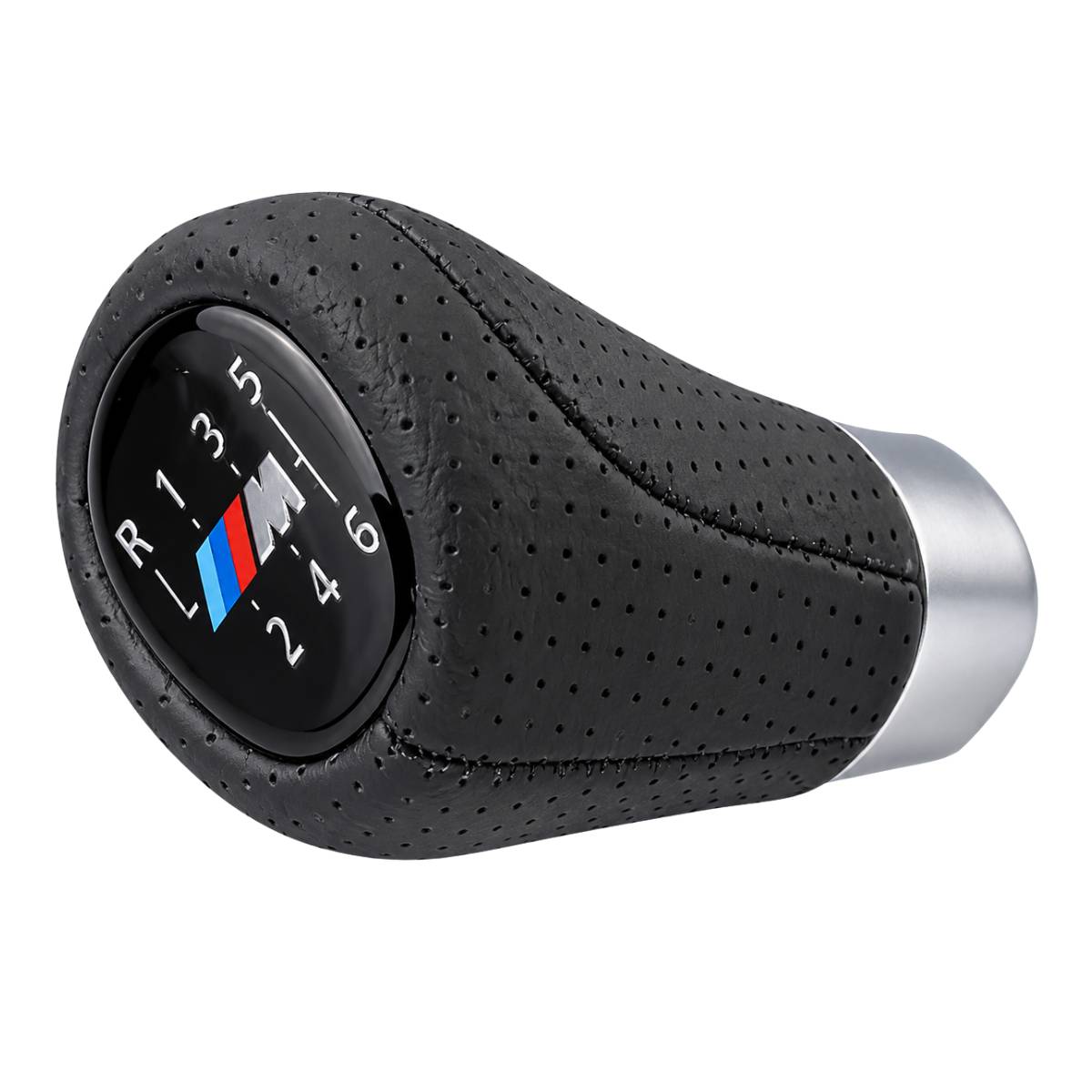 BMW 1 3 5 6 Series 6‑Speed Gear Shift Knob – Leather Top, ABS – Fits E30 E32 E34 E38 E39 E46 E53 E60 E63