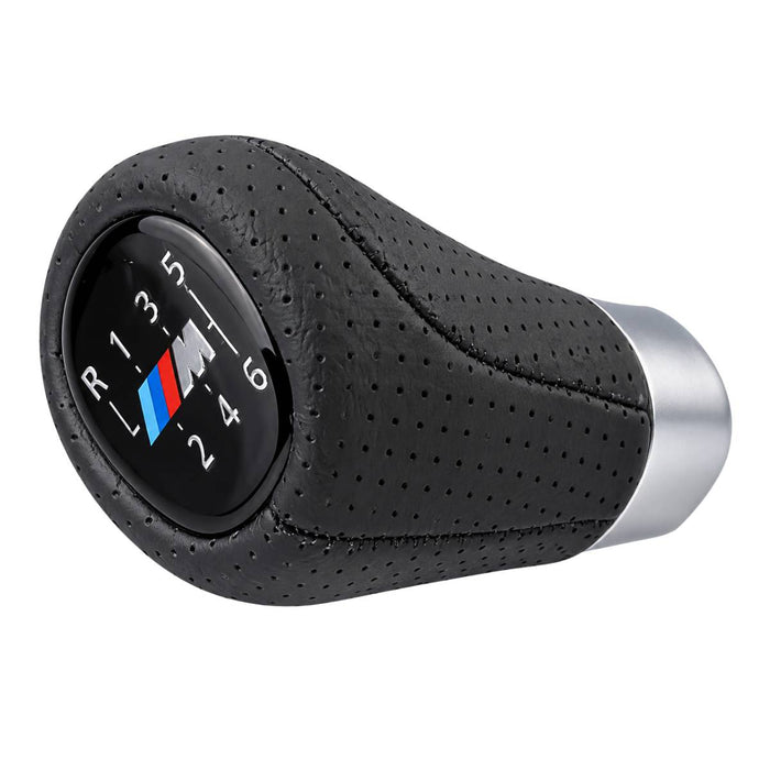 BMW 1 3 5 6 Series 6‑Speed Gear Shift Knob – Leather Top, ABS – Fits E30 E32 E34 E38 E39 E46 E53 E60 E63