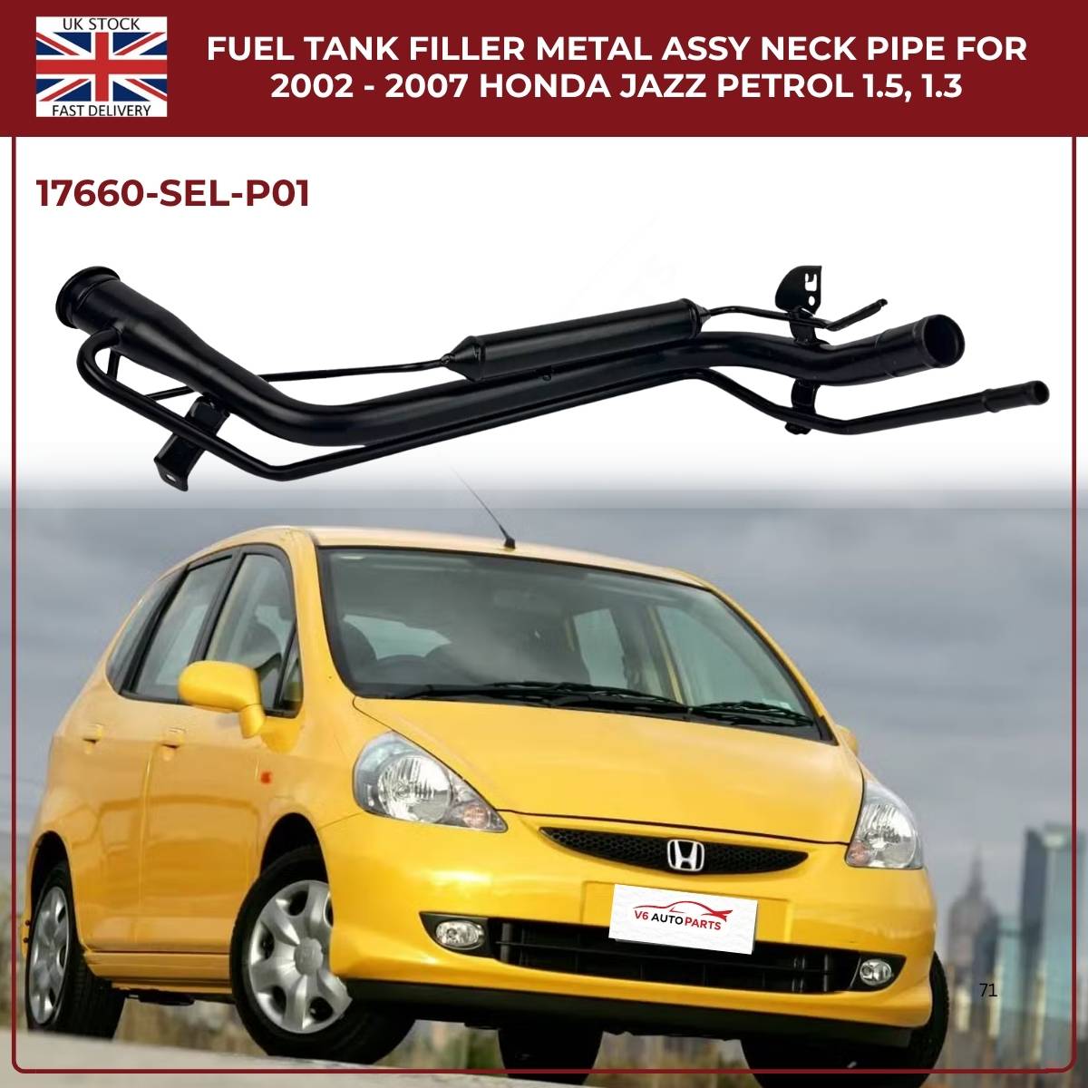 Fuel Tank Filler Neck Pipe For Honda City (2002–2007) Petrol | OEM Ref 17660-SEL-P01