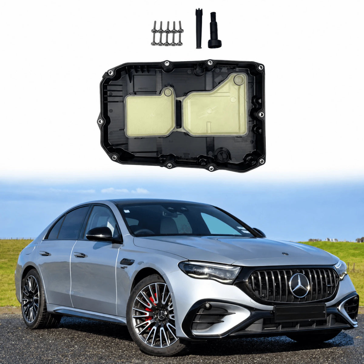 Image of Mercedes 9G-Tronic gearbox oil sump pan and filter kit product number 7252703707