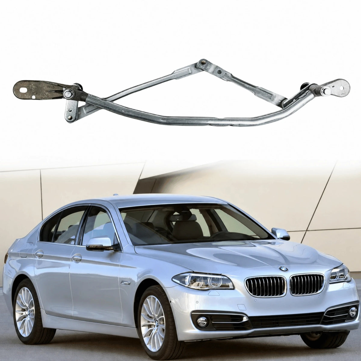 image of BMW 5 Series 2009–2017 Front Windshield Wiper Linkage Mechanism OEM 7272452