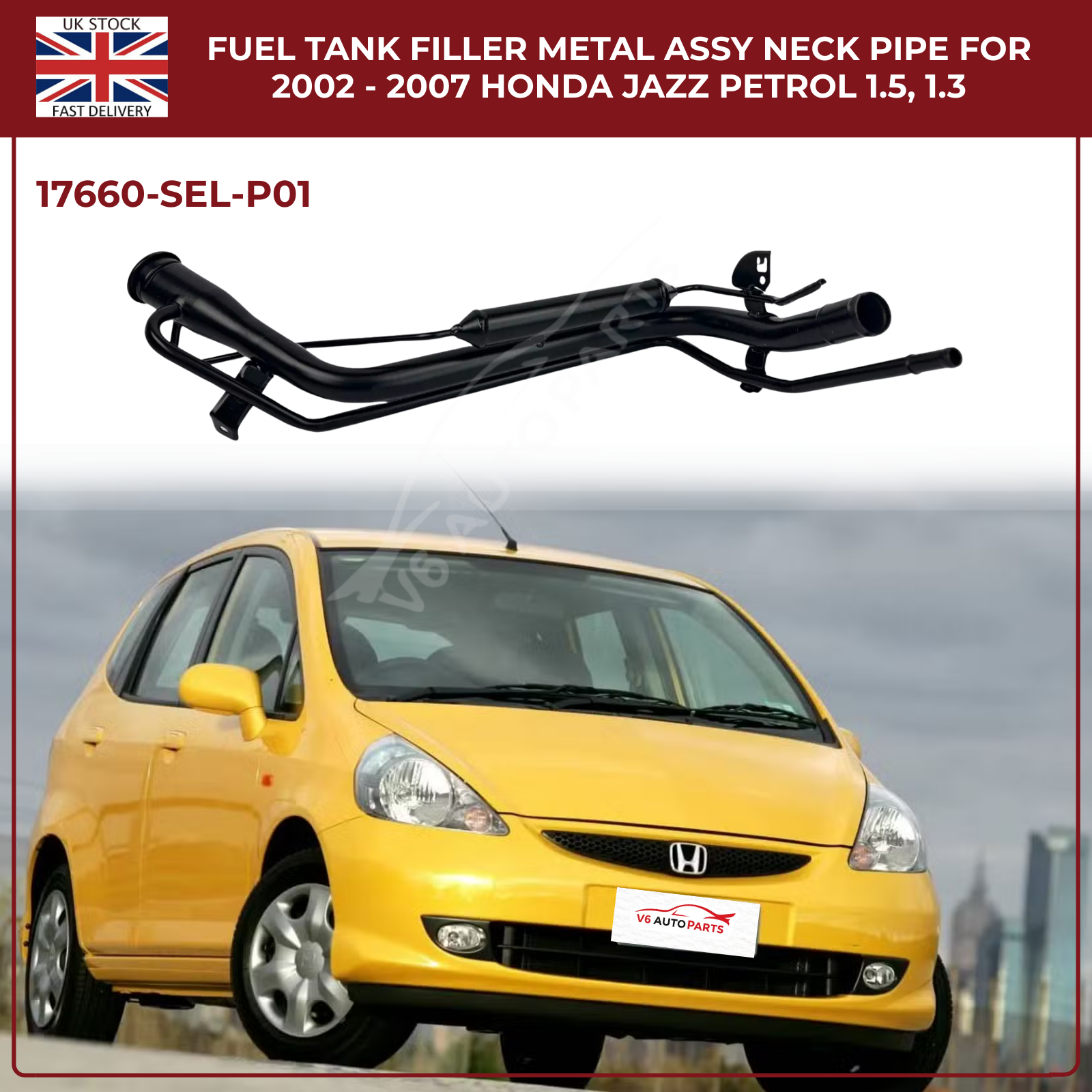 Fuel Tank Filler Neck Pipe For Honda City (2002–2007) Petrol | OEM Ref 17660-SEL-P01