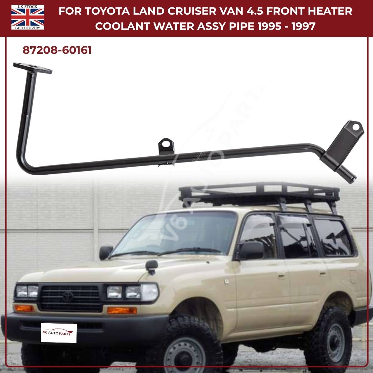 Lexus LX450 Front Heater Coolant Water Outlet Pipe (1996–1997, 1FZ‑FE Petrol, OEM Replacement 87208‑60161)